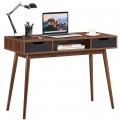 Stylish Computer Desk Workstation with 2 Drawers and Solid Wood Legs - Gallery View 3 of 24