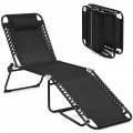 Folding Heightening Design Beach Lounge Chair with Pillow for Patio - Gallery View 12 of 22