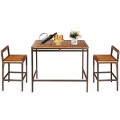 3 Pieces Patio Rattan Wicker Bar Dining Furniture Set - Gallery View 3 of 12