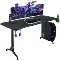 Gaming Desk 62.5 Inch T-Shape Height Adjustable with Cup Holder - Gallery View 3 of 12
