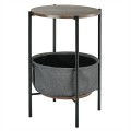 Industrial Round End Side Table Sofa with Storage - Gallery View 3 of 8