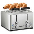 Extra-Wide Slot Stainless Steel 4 Slice Toaster - Gallery View 1 of 12