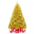 6/7.5 Feet Artificial Tinsel Christmas Tree Hinged with Foldable Stand - Gallery View 5 of 24
