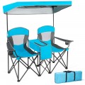 Portable Folding Camping Canopy Chairs with Cup Holder - Gallery View 3 of 35