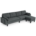 Reversible Sectional Sofa Couch L-Shaped Sofa Couch with Ottoman - Gallery View 15 of 36