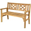 Patio Foldable Bench with Curved Backrest and Armrest - Gallery View 6 of 12