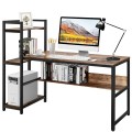 59 Inch Computer Desk Home Office Workstation 4-Tier Storage Shelves - Gallery View 17 of 48