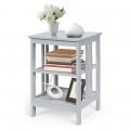 3-Tier Nightstand Sofa Side Table with Baffles and Round Corners - Gallery View 22 of 39