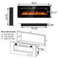 50 Inch Recessed Ultra Thin Electric Fireplace with Timer - Gallery View 4 of 13