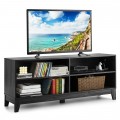 58 Inch Modern Media Center Wood TV Stand with 4 Open Storage Shelves - Gallery View 19 of 35