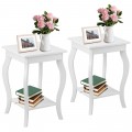 Set of 2 Accent Side Tables with Shelf - Gallery View 4 of 22