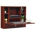 Wall Mounted Folding Laptop Desk Hideaway Storage with Drawer - Gallery View 15 of 32