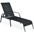 Adjustable Patio Chaise Folding Lounge Chair with Backrest - Gallery View 14 of 36