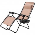 Outdoor Folding Zero Gravity Reclining Lounge Chair with Utility Tray - Gallery View 3 of 101
