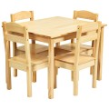 5 Pieces Kids Pine Wood Table Chair Set - Gallery View 17 of 33