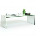 42 x 19.7 Inch Clear Tempered Glass Coffee Table with Rounded Edges - Gallery View 8 of 10