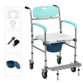 Multifunctional Rolling Commode Chair with Removable Toilet - Gallery View 17 of 23