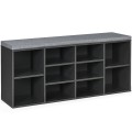 10-Cube Organizer Shoe Storage Bench with Cushion for Entryway - Gallery View 14 of 49