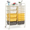 15-Drawer Utility Rolling Organizer Cart Multi-Use Storage - Gallery View 44 of 50