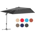 10 Feet 360° Tilt Aluminum Square Patio Umbrella without Weight Base - Gallery View 59 of 80