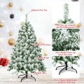 4.5 Feet Snow Flocked Artificial Christmas Tree with 400 Tips - Gallery View 9 of 10