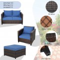 5 Pieces Patio Cushioned Rattan Furniture Set - Gallery View 30 of 71