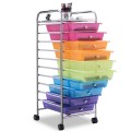 Rolling Storage Cart Organizer with 10 Compartments and 4 Universal Casters - Gallery View 20 of 66
