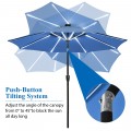 9 Feet Solar LED Market Umbrella with Aluminum Crank Tilt 16 Strip Lights - Gallery View 35 of 60