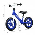 12 Inch Kids Balance No-Pedal Ride Pre Learn Bike with Adjustable Seat - Gallery View 18 of 35
