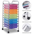 Rolling Storage Cart Organizer with 10 Compartments and 4 Universal Casters - Gallery View 18 of 66