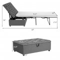 Folding Ottoman Sleeper Bed with Mattress for Guest Bed and Office Nap - Gallery View 4 of 30