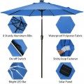 9 Feet Solar LED Market Umbrella with Aluminum Crank Tilt 16 Strip Lights - Gallery View 29 of 60