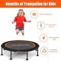 47 Inch Folding Trampoline with Safety Pad of Kids and Adults for Fitness Exercise - Gallery View 26 of 27