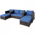5 Pieces Patio Cushioned Rattan Furniture Set - Gallery View 32 of 71
