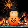 5 Feet Halloween Inflatable LED Pumpkin with Witch Hat - Gallery View 6 of 12