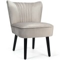 Set of 2 Upholstered Modern Leisure Club Chairs with Solid Wood Legs - Gallery View 17 of 36