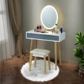 Touch Screen Vanity Makeup Table Stool Set with Lighted Mirror - Gallery View 19 of 36