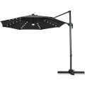 10 Ft Patio Offset Cantilever Umbrella with Solar Lights
