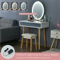 Touch Screen Vanity Makeup Table Stool Set with Lighted Mirror - Gallery View 14 of 36