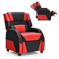Kids Youth PU Leather Gaming Sofa Recliner with Headrest and Footrest - Gallery View 29 of 65