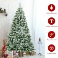6 Feet Snow Flocked Artificial Christmas Tree Hinged with 928 Tips - Gallery View 6 of 10