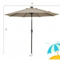 9 Feet Solar LED Market Umbrella with Aluminum Crank Tilt 16 Strip Lights - Gallery View 40 of 60