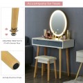 Touch Screen Vanity Makeup Table Stool Set with Lighted Mirror - Gallery View 24 of 36