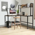 Industrial L-Shaped Desk Bookshelf 55 Inch Corner Computer Gaming Table - Gallery View 6 of 44