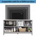 Wooden TV Stand Entertainment Media Center with Cable Management for Home