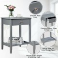 Wooden Bedside Sofa Table with Sliding Drawer - Gallery View 24 of 36