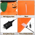 5 Feet Halloween Inflatable LED Pumpkin with Witch Hat - Gallery View 12 of 12