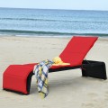 Adjustable Patio Rattan Lounge Chair with Cushions - Gallery View 18 of 35