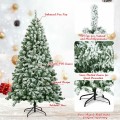 6 Feet Snow Flocked Artificial Christmas Tree Hinged with 928 Tips - Gallery View 8 of 10