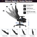 Ergonomic High Back Massage Gaming Chair with Light and Handrails